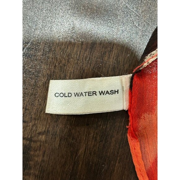 Rectangle Abstract Print Scarf  Red Black Lightweight Shawl Wrap Polyester - Picture 5 of 9